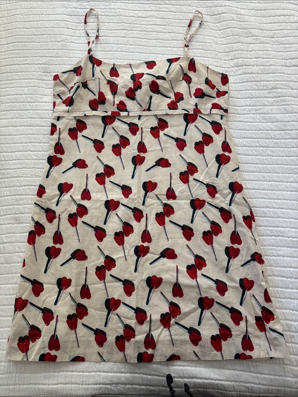 Rachel Antonoff Cream Mini Dress with Red Cherry Print